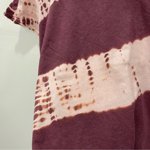 Michael Stars Distressed Tie-Dye Short Sleeve Loose Fit Top Tee T-Shirt One Size - Picture 8 of 10